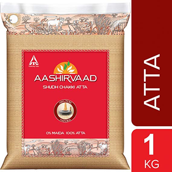 Aashirvaad Atta Whole Wheat Flour 100 Pure & Natural 1kg Shopee Malaysia