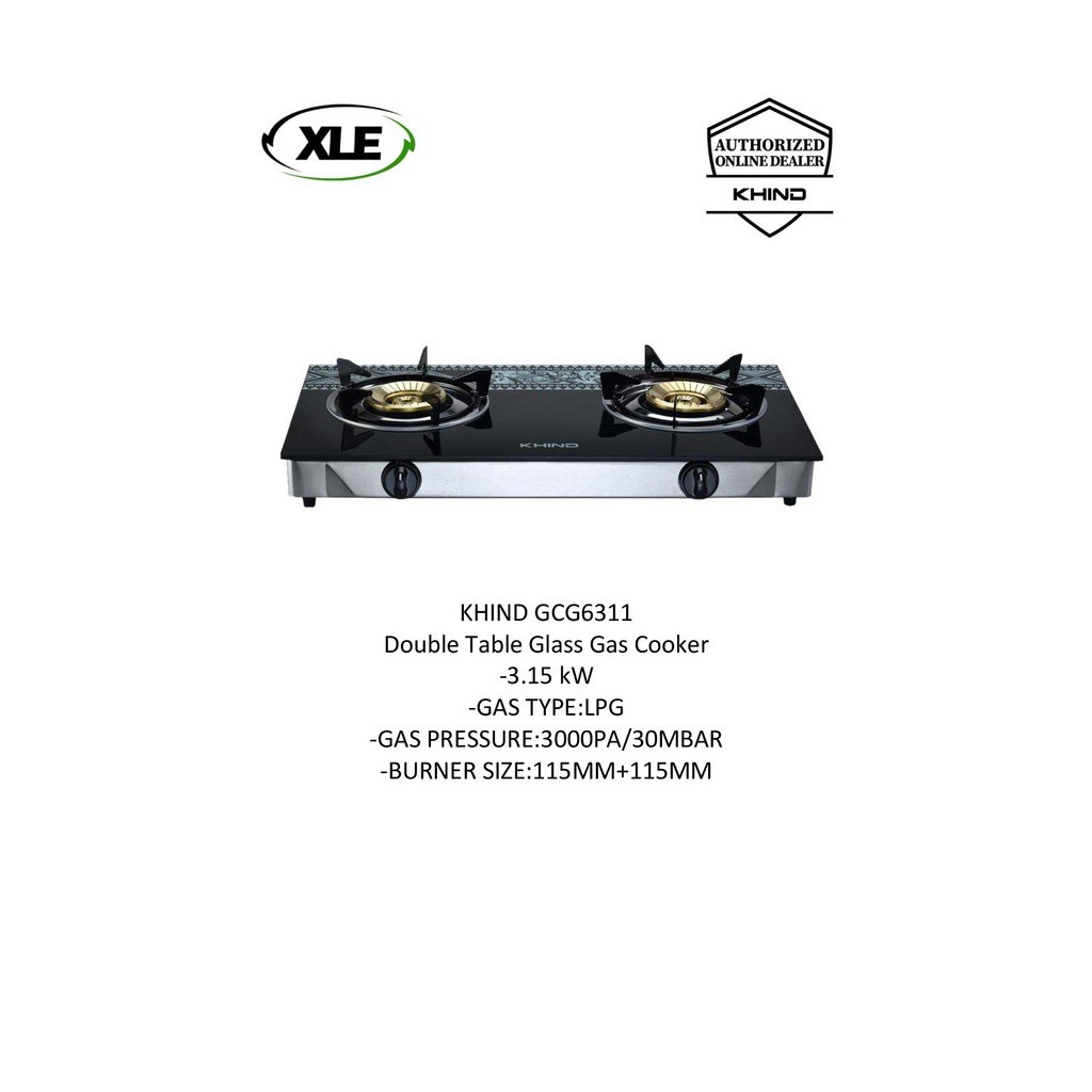 KHIND Glass Top Gas Cooker GCG6311 Shopee Malaysia