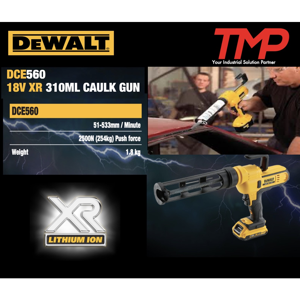 DEWALT DCE560NXJ Cordless Caulk Gun, 310ml Shopee Malaysia