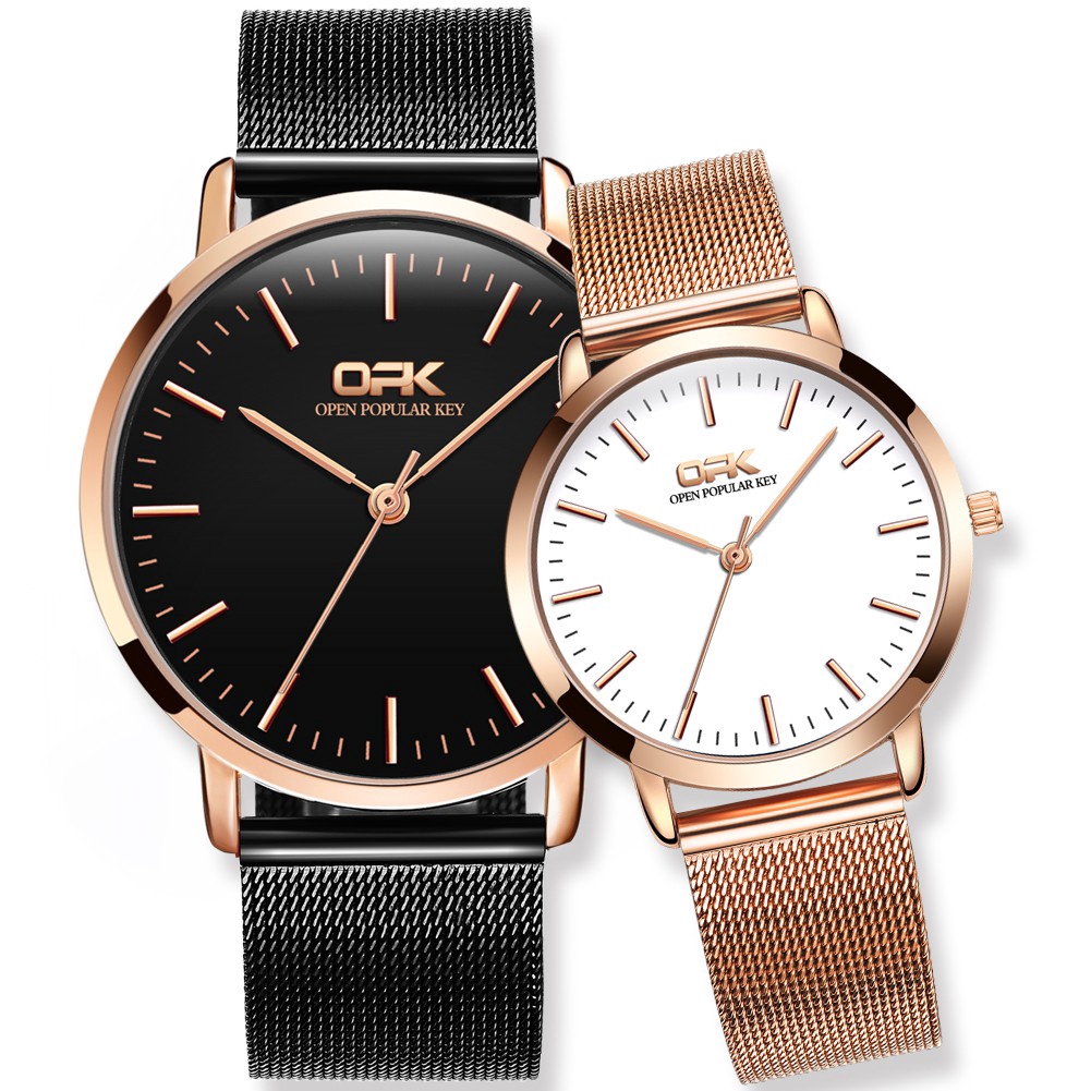 OPK Business Men's Watch Rose Gold Quartz Couple Watch For