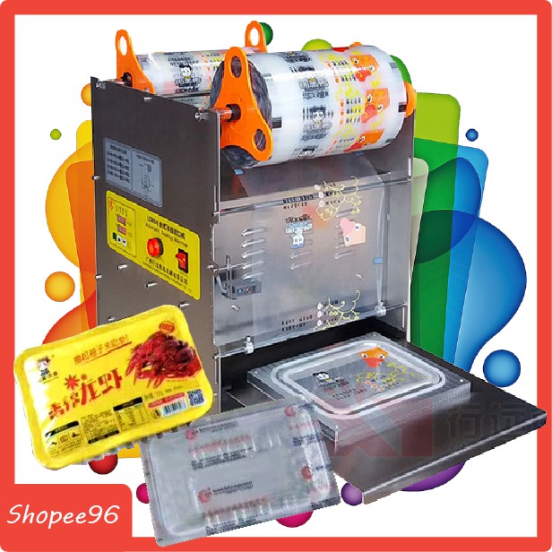 Fast Food Container Sealer Machine For Box 18CM X 12CM / Frozen Food