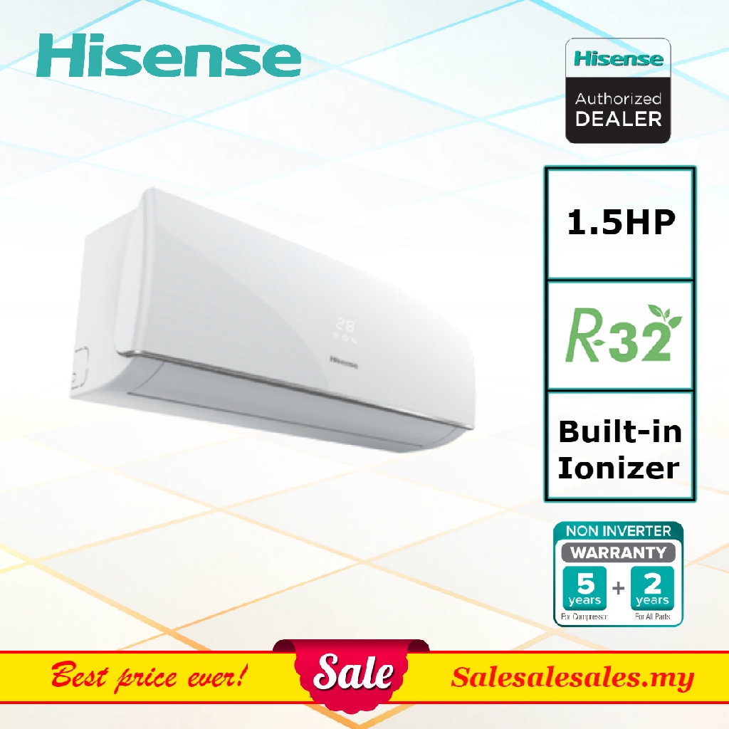 Hisense AN13DBG 1.5HP Air Conditioner R32 Noninverter Aircond Penghawa