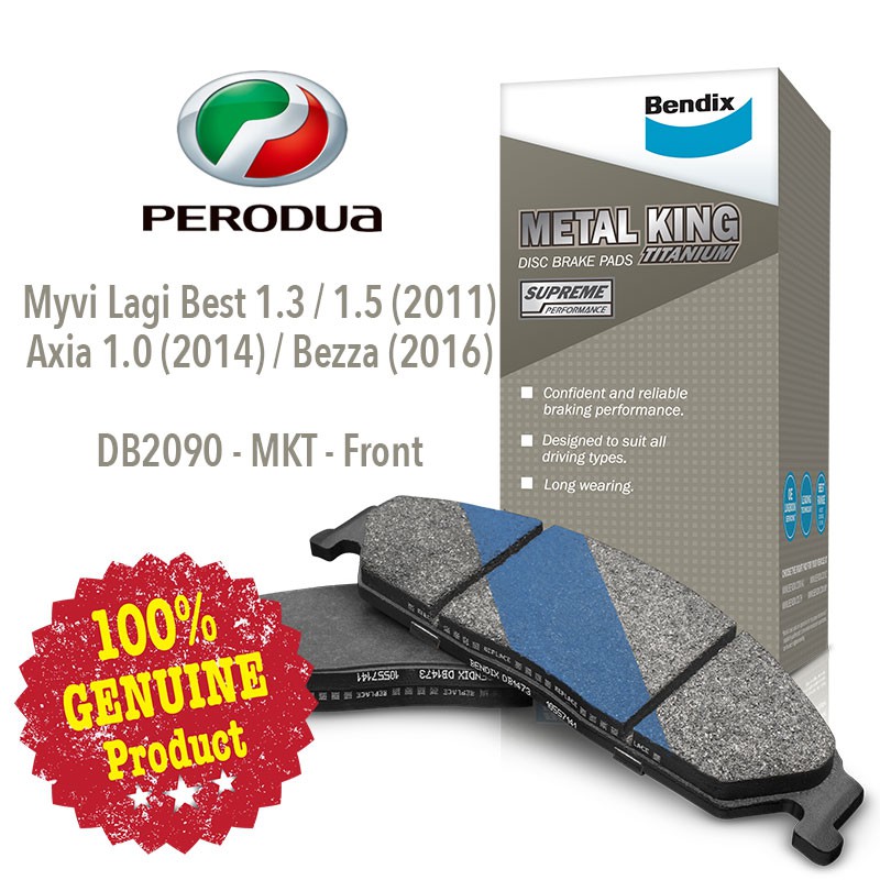 Original Bendix [DB2090MKT] Front Brake Pad Perodua Myvi / Axia
