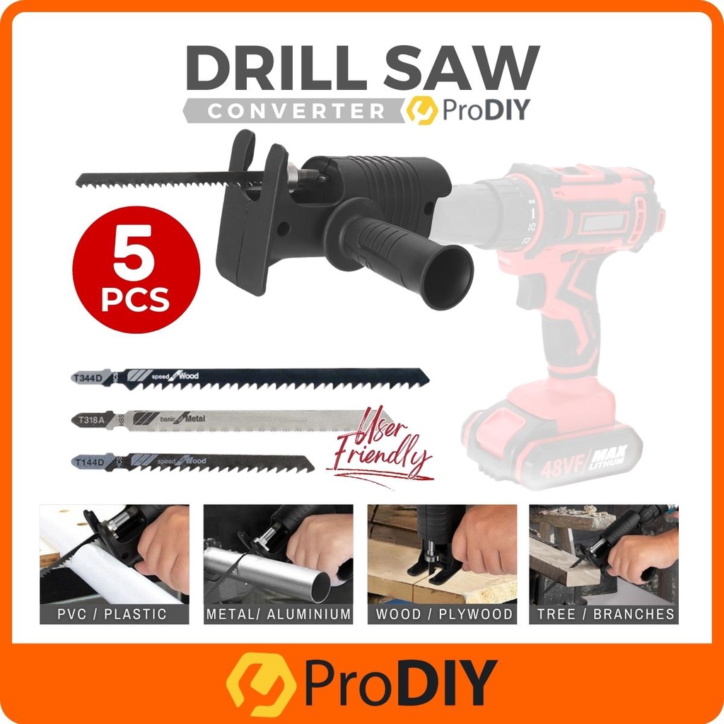 PRODIY Jigsaw Drill Adapter Metal Reciprocating Saw Converter