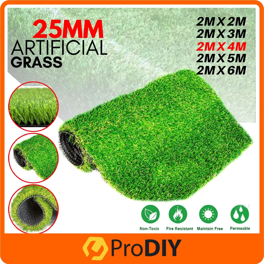 25MM / 30MM 2M x 4M Light Duty Artificial Grass Fake Synthetic Karpet
