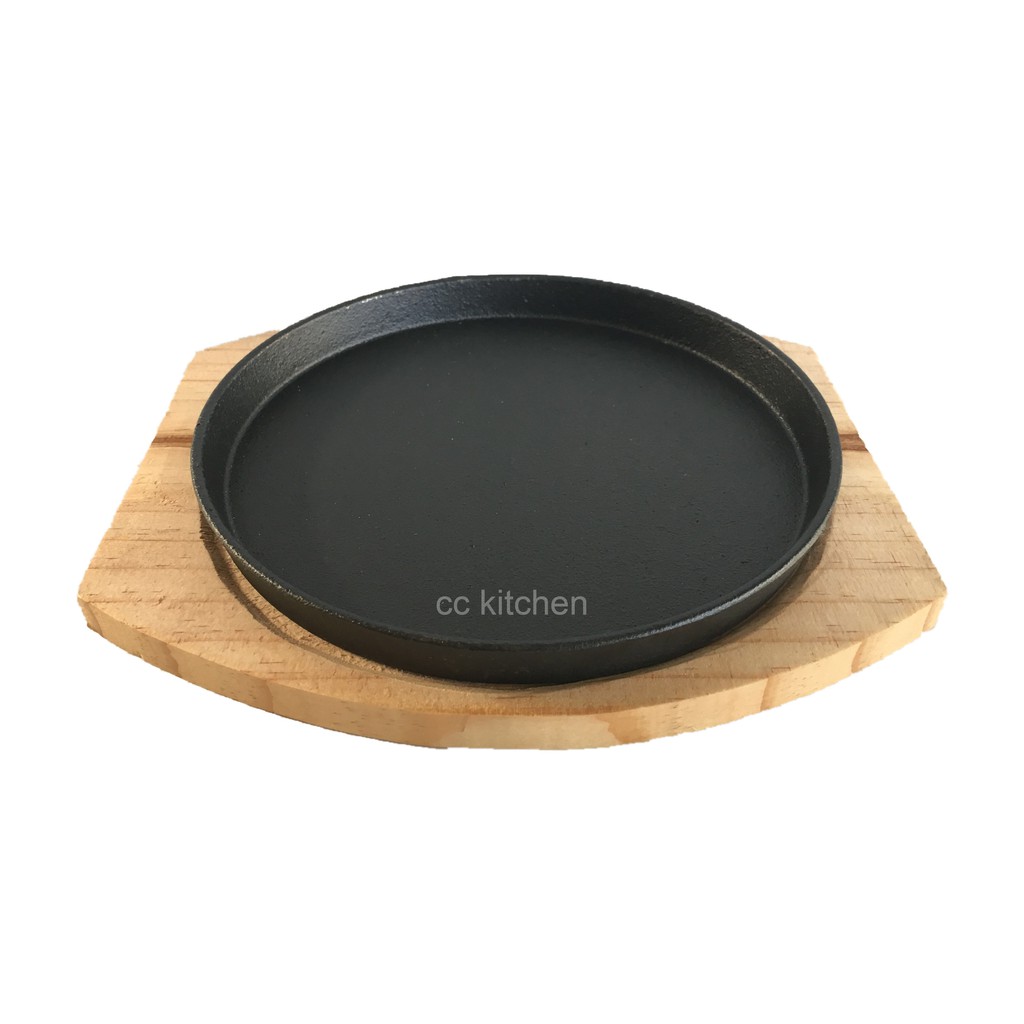 CAST IRON ROUND SIZZLING PLATE WITH BOARD Shopee Malaysia