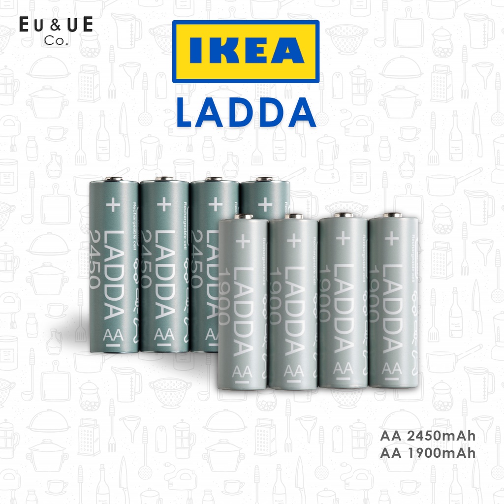 IKEA LADDA Rechargeable Battery AA. New Ready to Use 2450mAh NiMH