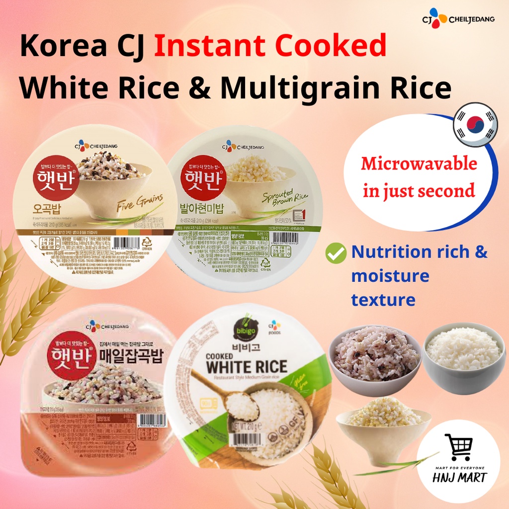Korea CJ Hetbahn Instant Cooked White Rice Multigrain Rice Brown Rice
