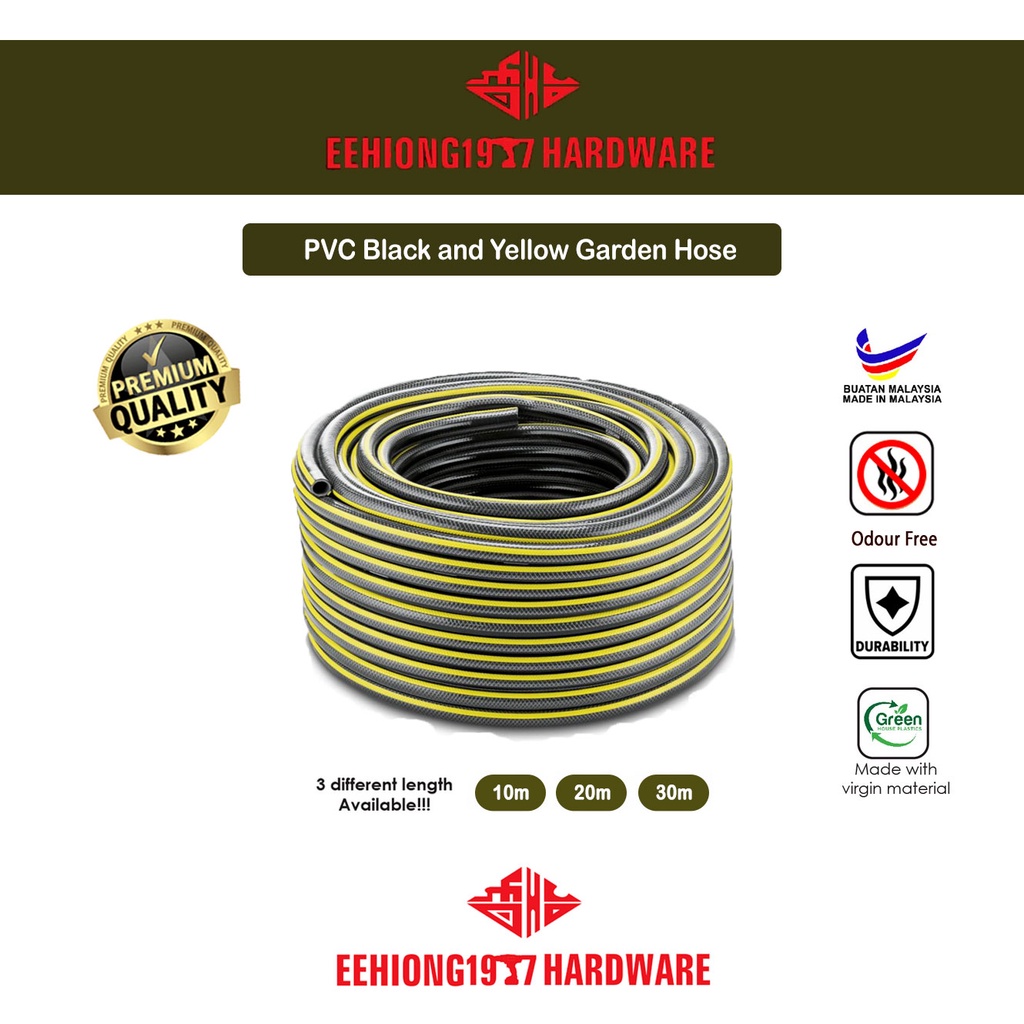 EE HIONG Reinforced PVC Garden Hose 10M 15M 30M Heavy Duty Hose PVC