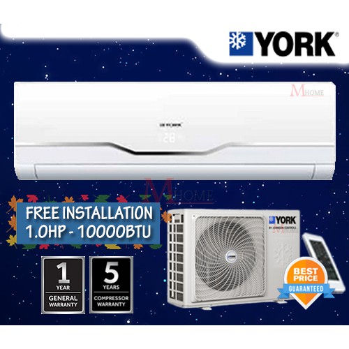 (FREE INSTALL) YORK NON INVERTER 1.0HP AIR CONDITIONER YWM3F10DAS