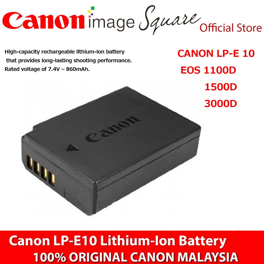 100 Original Canon Battery LPE10 for EOS 1100D, 1200D, 1300D, 1500D