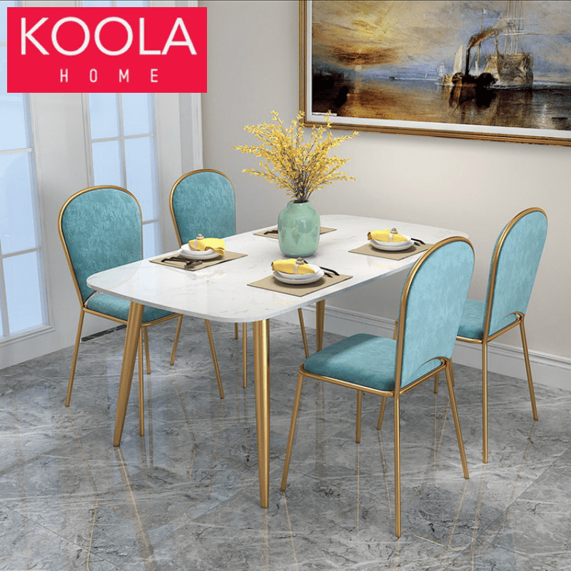KOOLA Scandinavian Meja Makan Dining Table Nordic Leather Dining Table