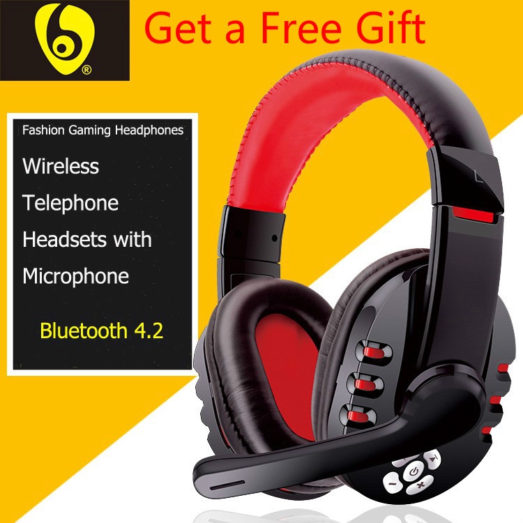 (Ready Stock)Fashion Gaming Headphones wireless Telephone Headsets with
