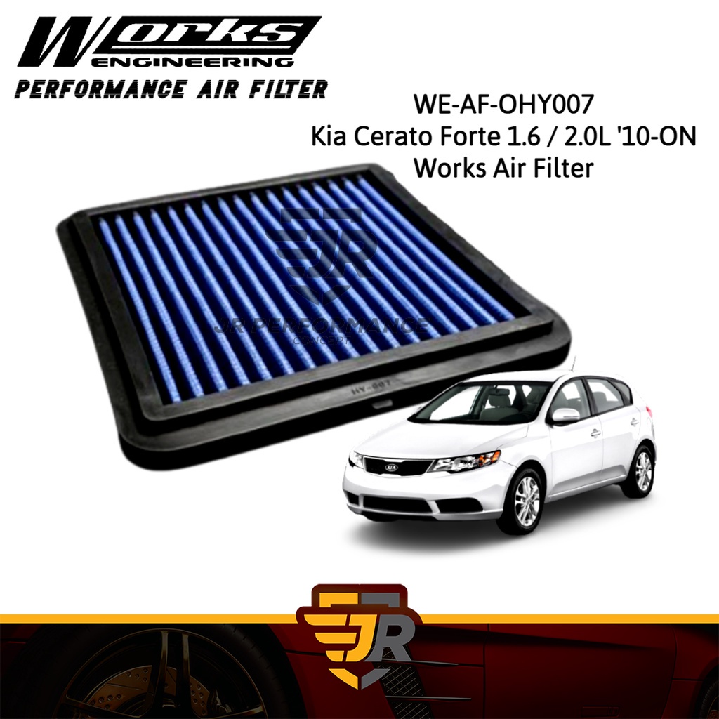 Works Engineering Washable Drop In Replacement Air Filter Kia Forte 1.6 2.0 Penapis Udara Car