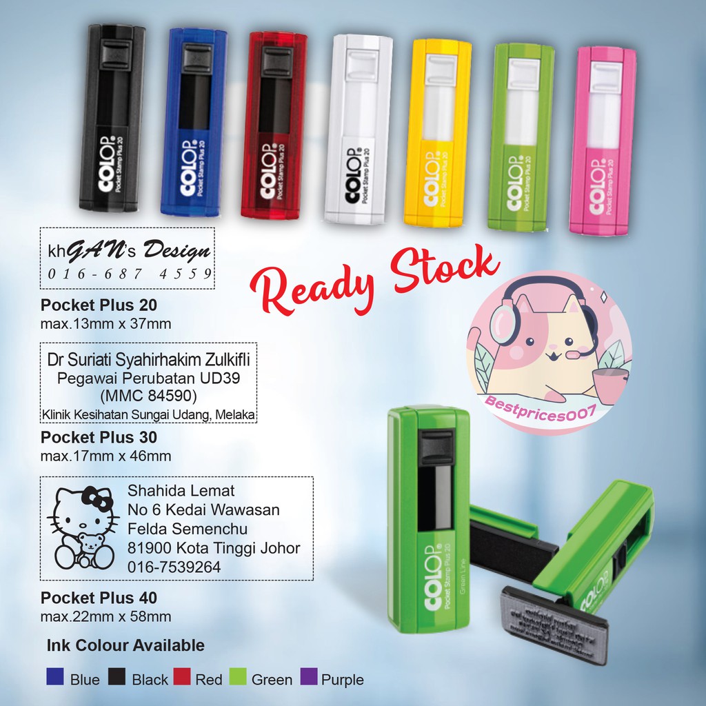 【READY STOCK】Pocket Stamp DOCTOR, NURSE, SelfInking Rubber Stamp