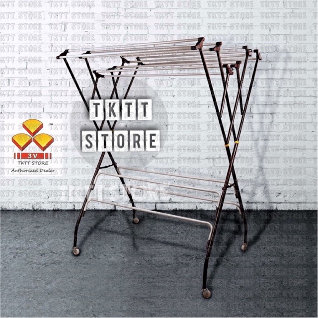 TKTT 3V Rainbow 12 + 2 Bars Clothes Drying Rack Outdoor Clothes Towel