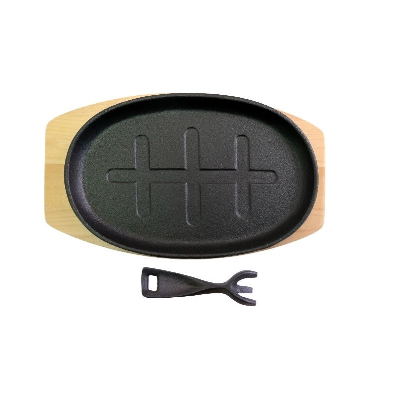 Sizzling Cast Iron Hot Plate Oval / Sizzling Plate + Handle Clipper