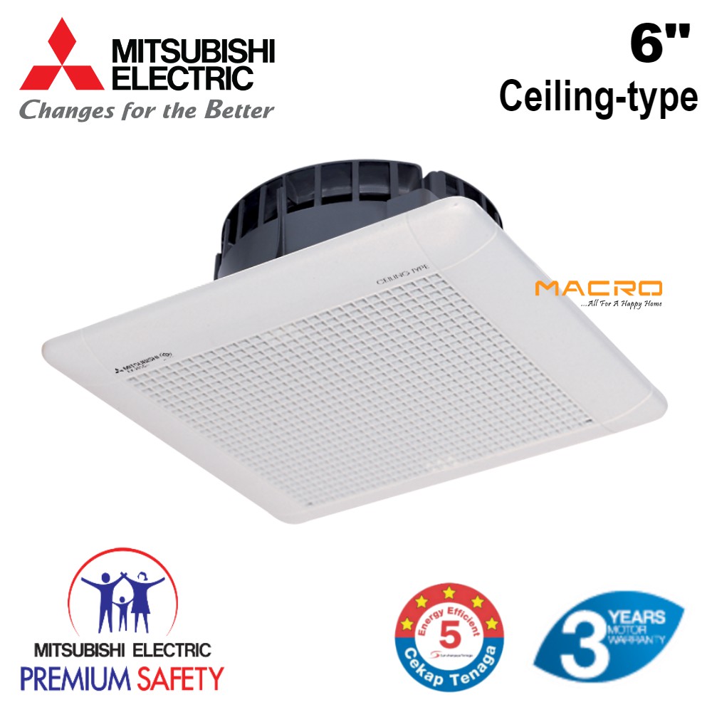 Mitsubishi EX15SCT 6" Ceilingtype Ventilation (Exhaust) Fan