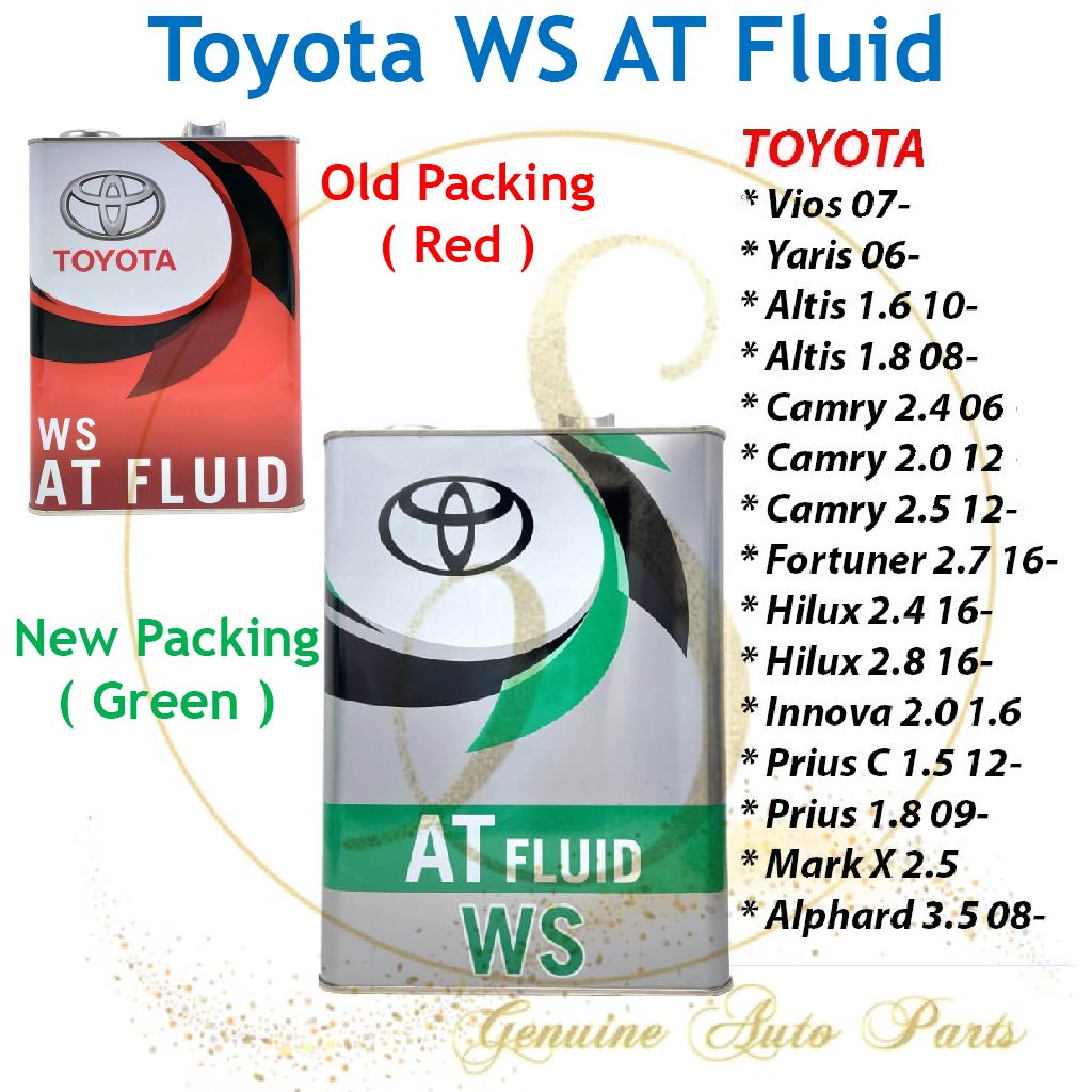 (100 Ori)Toyota ATF WS Auto Transmission oil 4L TOYOTA VIOS ALTIS