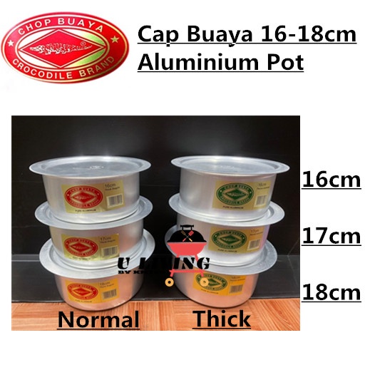 Cap Buaya 1618cm Aluminium Pot / Periuk Aluminium Cap Buaya Shopee