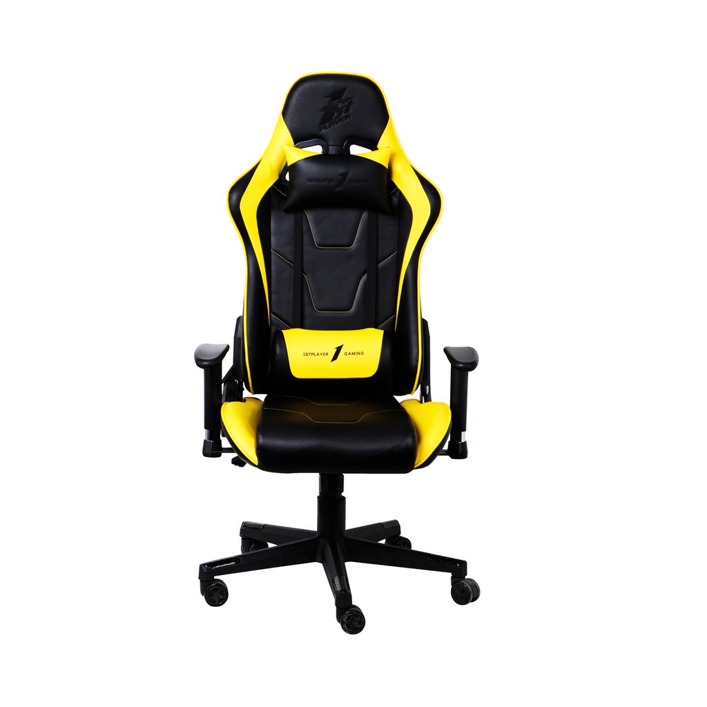 Gaming Chair with Pillow and Lumbar Cushion (2D Armrest, Nylon Base