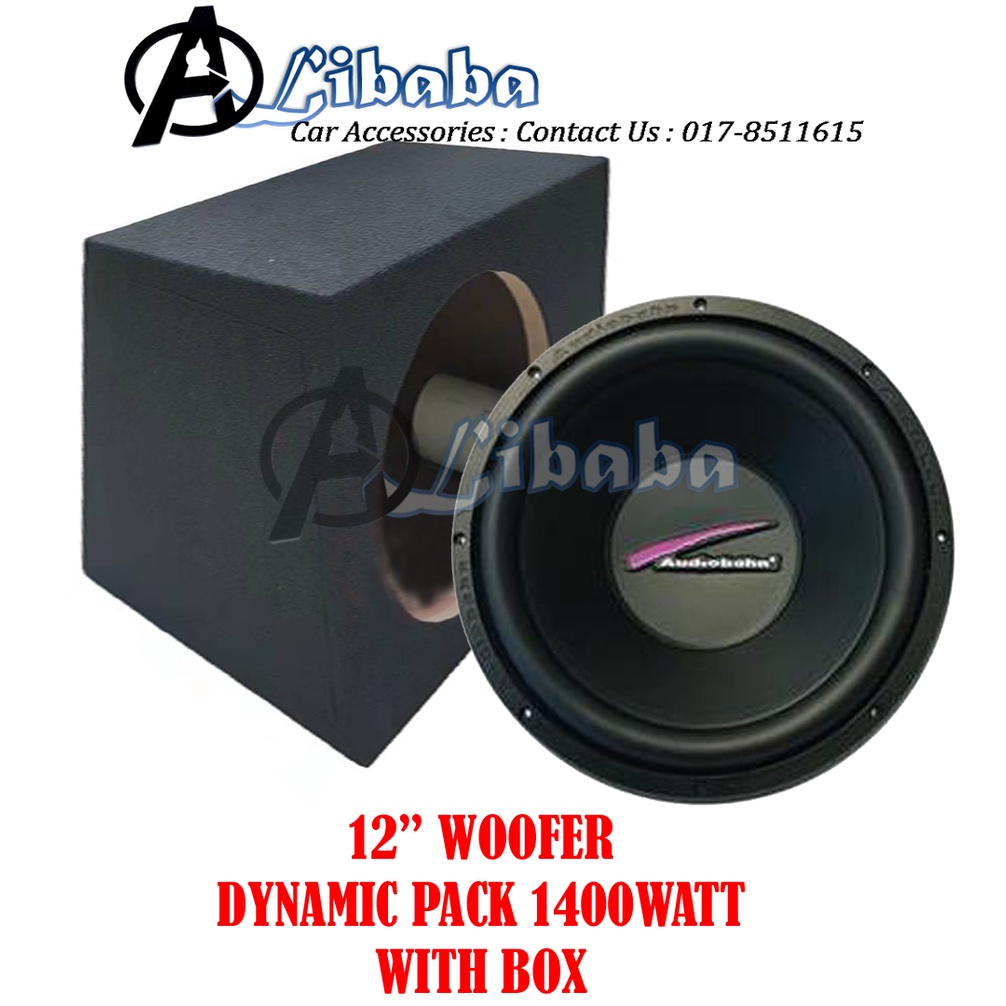 Audiobahn 12" Woofer And Box Subwoofer 1400W DYNAMIC PACK Shopee Malaysia