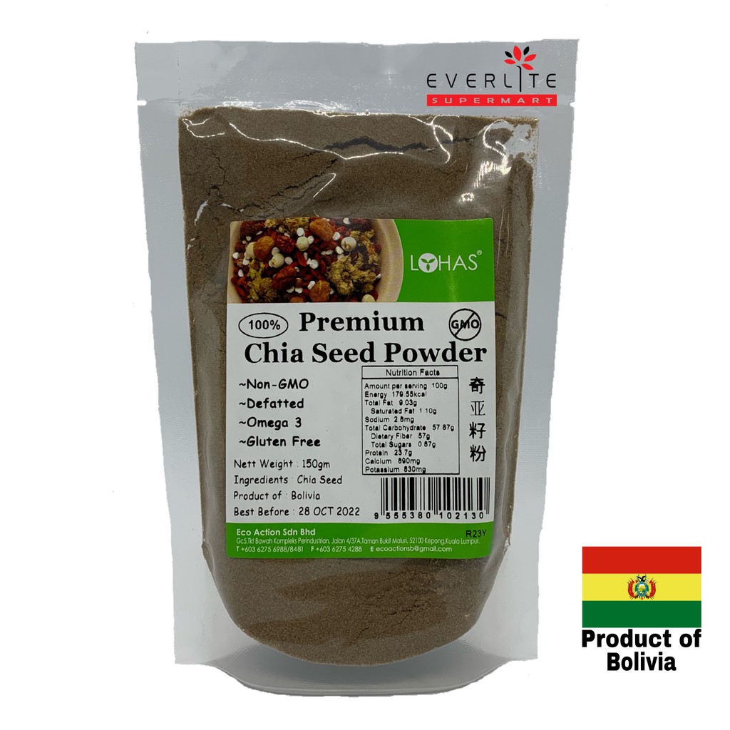 Lohas Premium Chia Seed Powder 150g (BOLIVIA) EXP New Stock Shopee