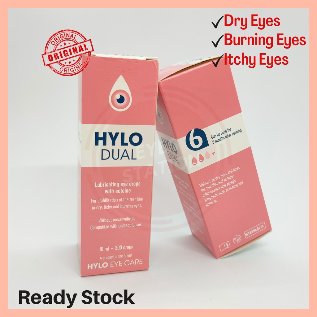 Hylo Dual LUBRICATING Eye Drops 10ml for Dry Itchy and Burning Eyes