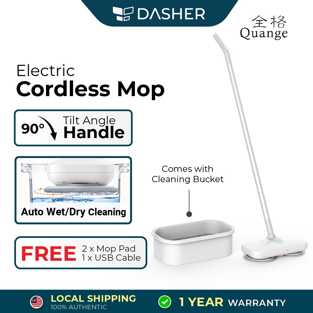Xiaomi Quange Electric Cordless Mop Rechargeable Spin Mop USB Charge