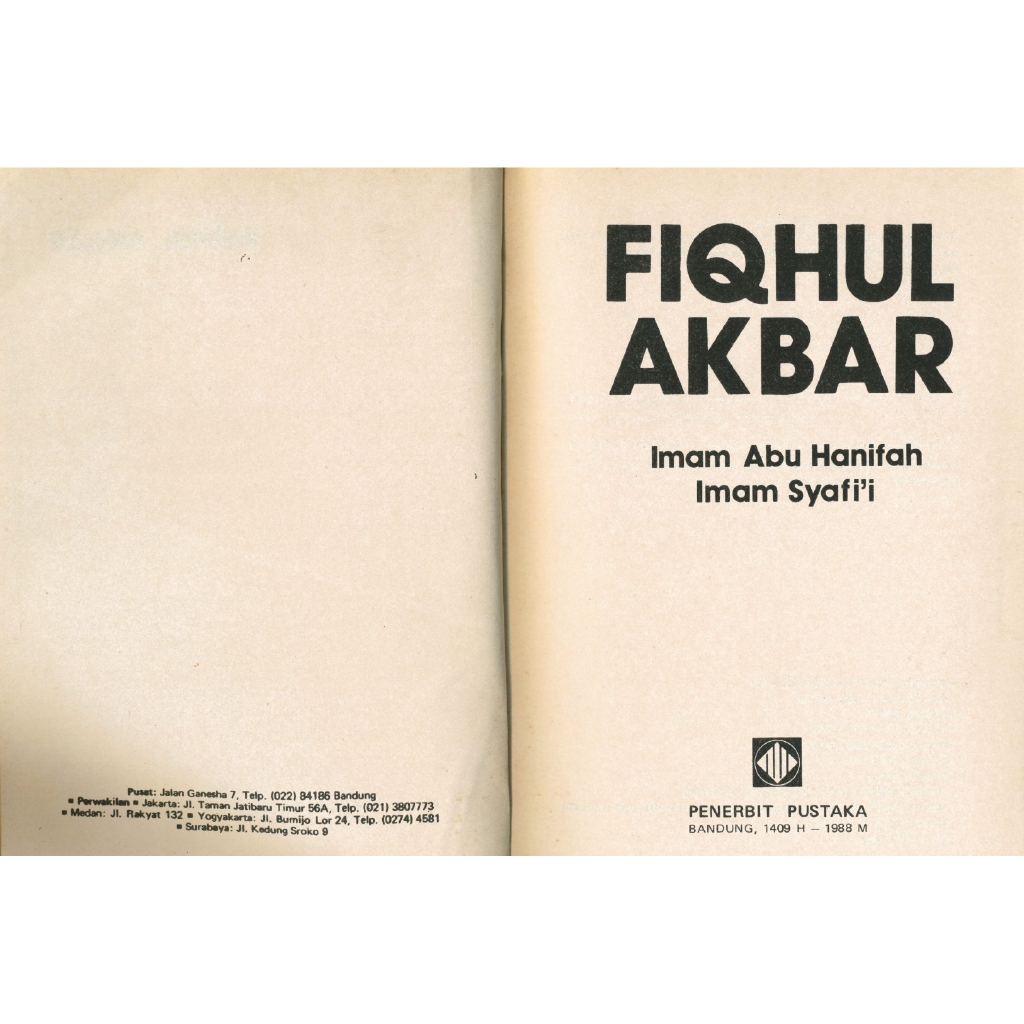 Buku Fiqhul Akbar Adalah Karangan Dari Imam Info Berbagi Buku
