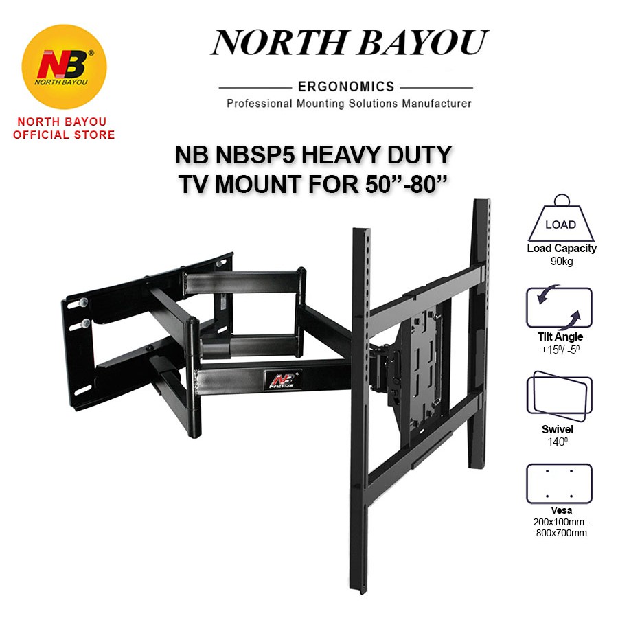 NB NBSP5 CANTILEVER TV BRACKET FOR HEAVY DUTY TV SIZE 50" 80