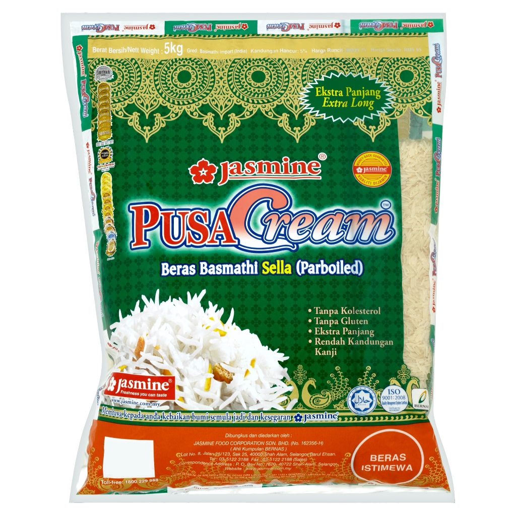 Jasmine Pusa Cream Basmathi Rice Sella (Parboiled) 5kg