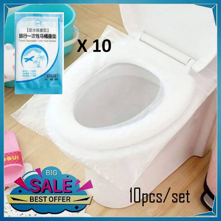 10Pcs Portable Pocket Disposable Hygienic Plastic Toilet Bowl Seat
