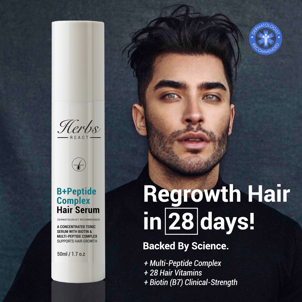 B+Peptide Complex +Biotin Hair Growth Serum Hair Loss Tonic , Root