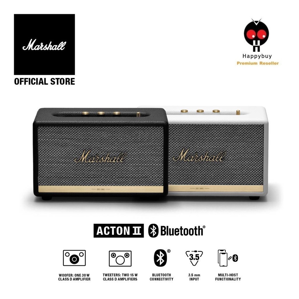 Marshall Acton II Bluetooth Speaker Black/White Home Audio Speaker 1 Year Malaysia Warranty