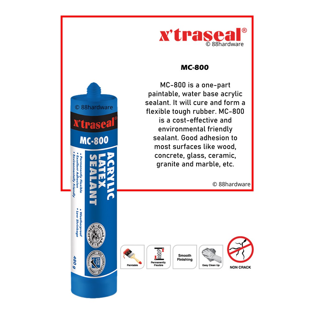 SSJ X'traseal Xtraseal MC800 Acrylic Latex Silicone Sealant/Silicone