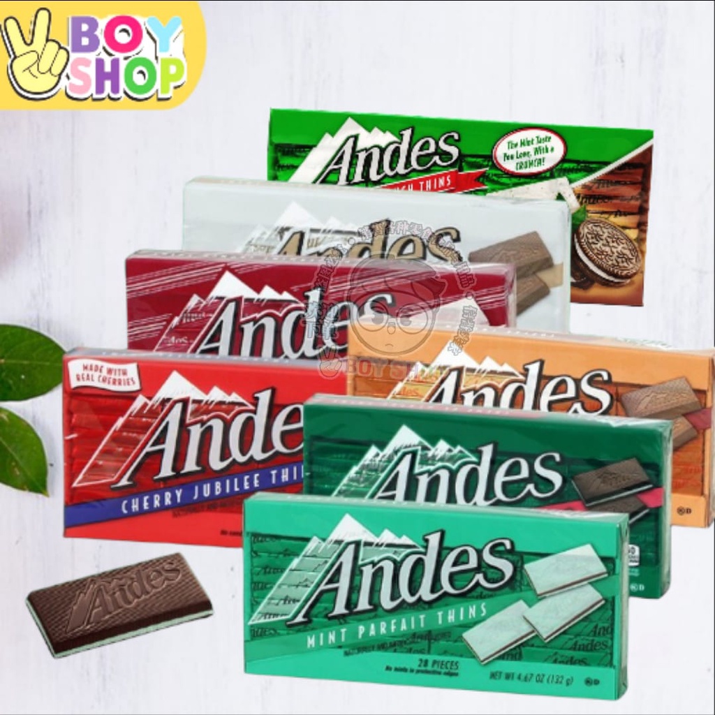 Andes Chocolates Thins 28 Pieces 132g (Menthe / Parfait /Orange/ Milk Choco / Peppermint