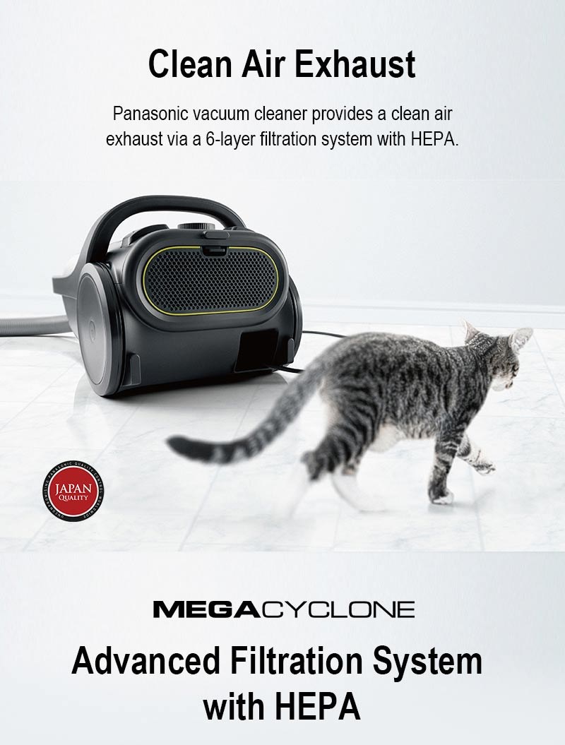 PANASONIC MCCL605 2000W CYCLONE BAGLESS CANISTER VACUUM CLEANER WITH