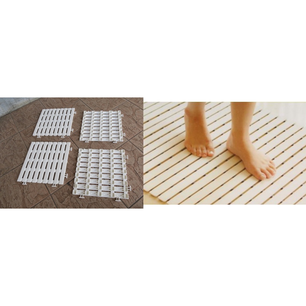 Prosafe 30cm x 30cm Interlocking NonSlip Floor Mat (White) Shopee