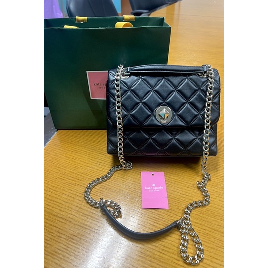 100 AUTHENTIC KATE SPADE NATALIA SMALL FLAP CROSSBODY IN BLACK