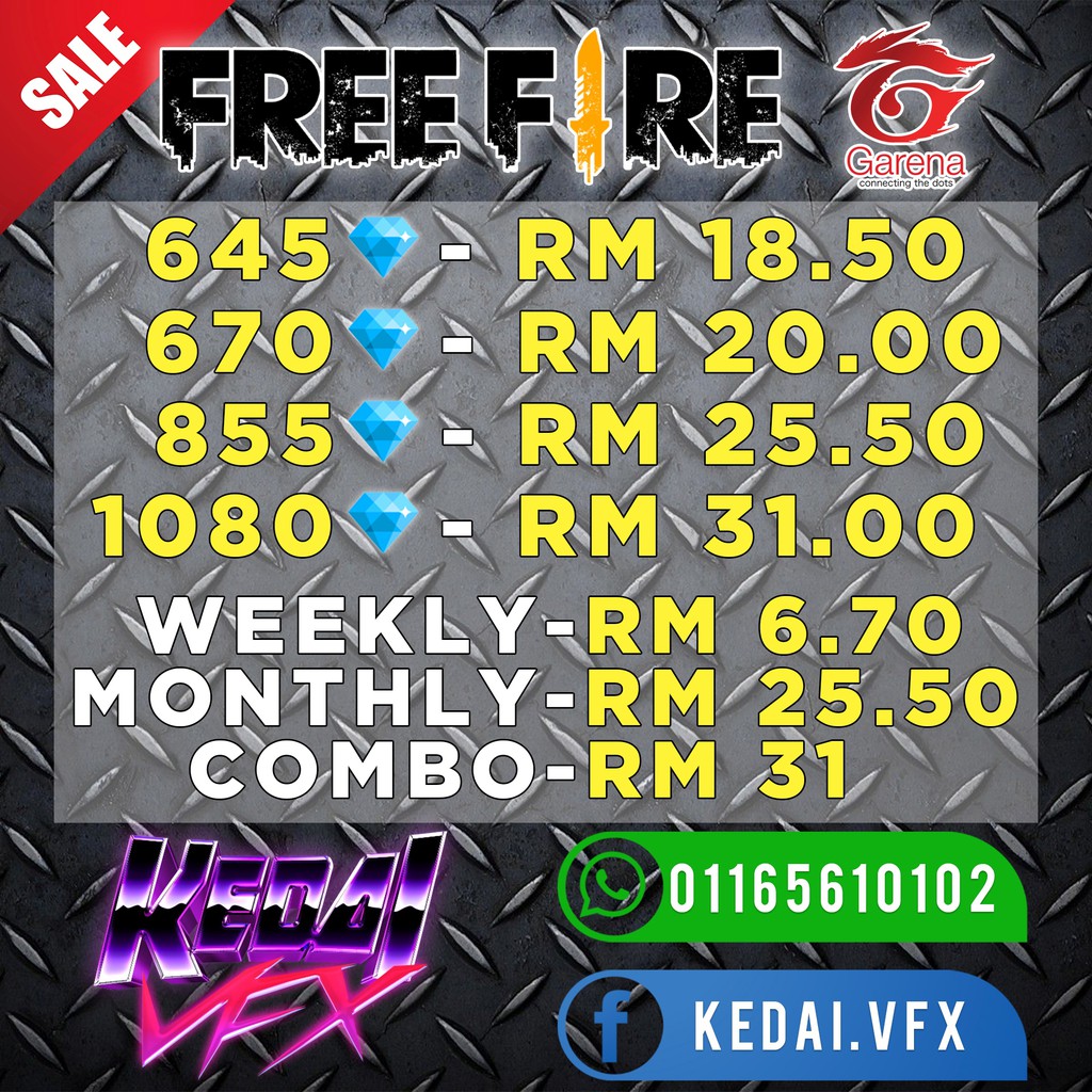 INSTANT TOP UP 💎Diamond FF💎 Murah 100 original Cheap