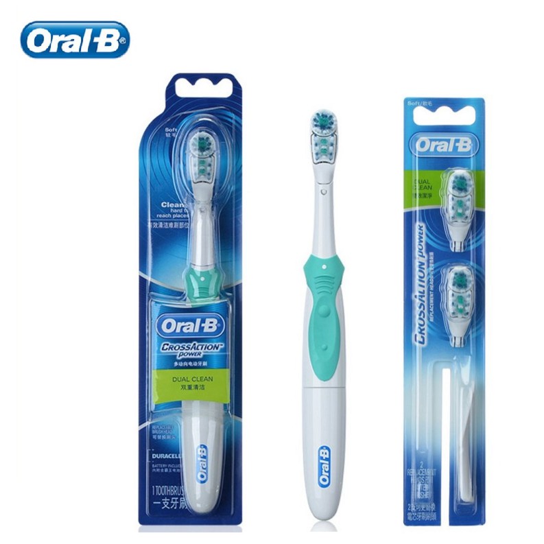 Oral B Dual Electric Toothbrush Deep Clean Teeth Whitening With Two