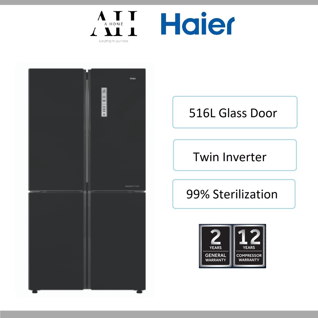 Haier 516L 4 Door Refrigerator Twin Inverter Glass Door HRFIG525AM(GB