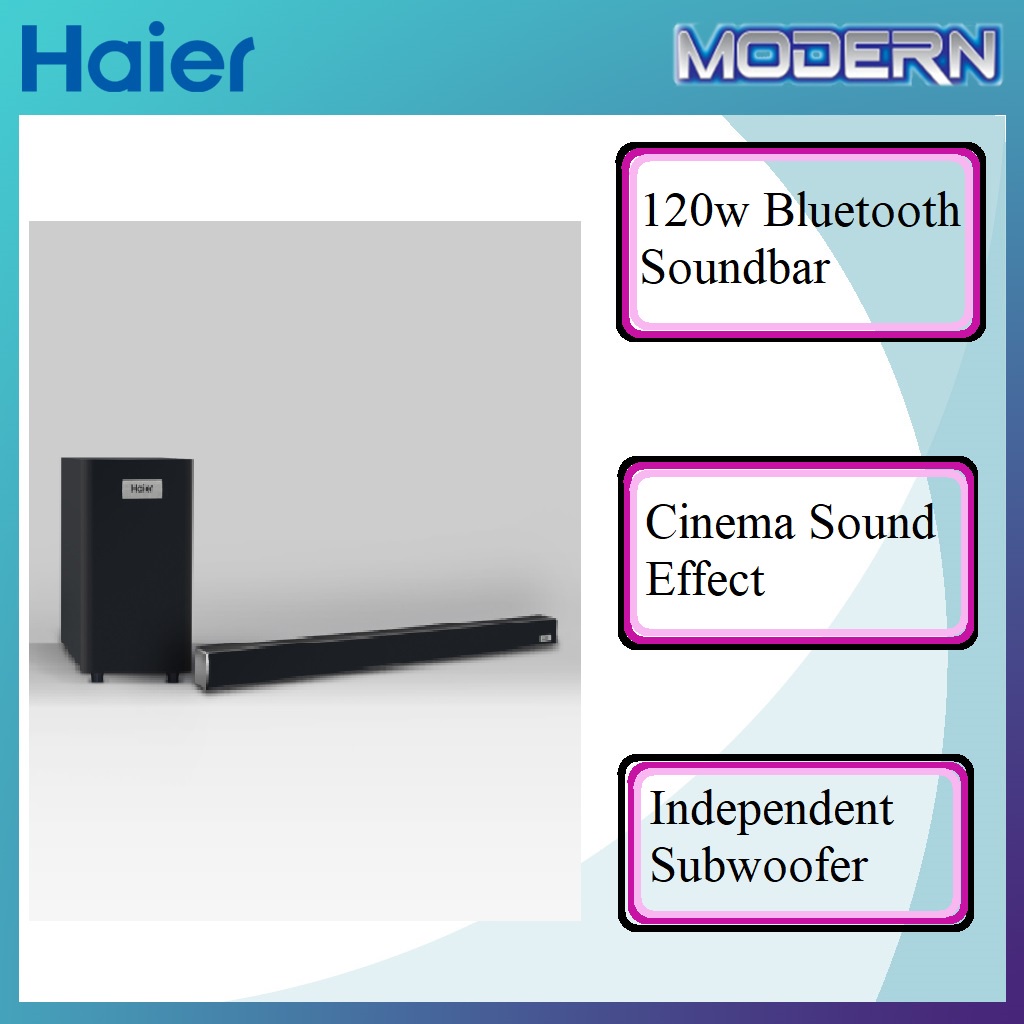 HAIER ( HSD3A040B ) 120w Powerful Soundbar with 7 Speaker Bluetooth