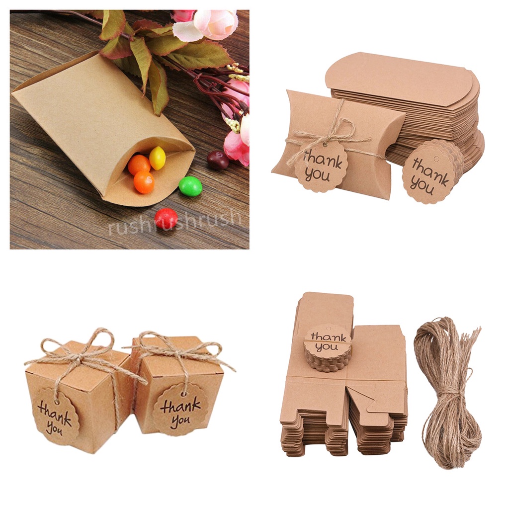 [Goubuli]Brown Kraft Paper Wedding Favor Candy Chocolate Gift Party
