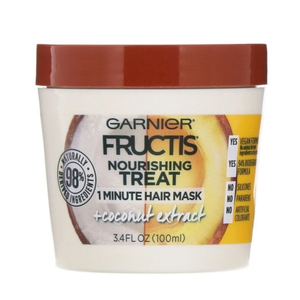 Garnier, Fructis, Nourishing Treat, 1 Minute Hair Mask + Coconut