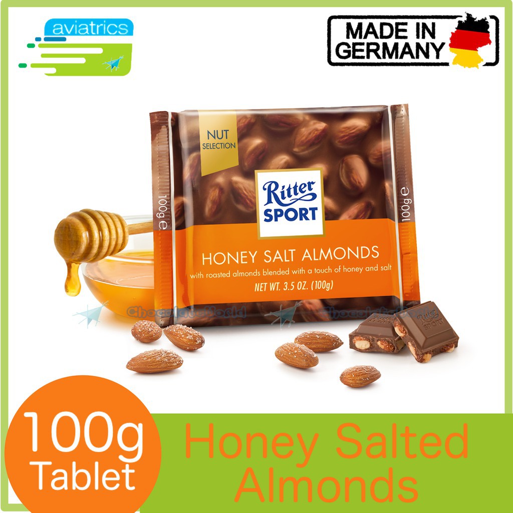 Ritter Sport Honey Salted Almond 100g (Made in Germany) Shopee Malaysia