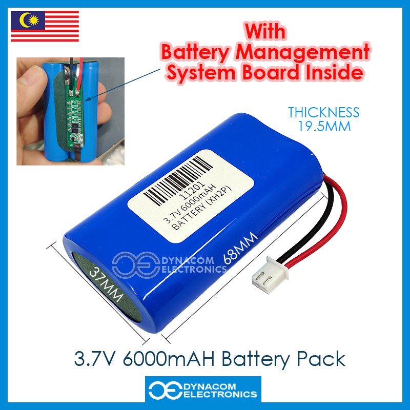 3.7V 6000mAH 18650 Rechargeable Liion Battery Pack Portable Device