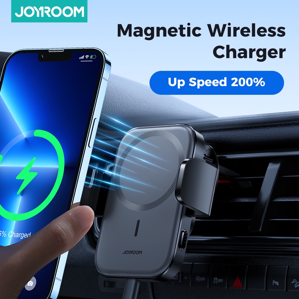 Joyroom 15W Wireless Charger Car Phone Holder With Electric Clamp Arm
