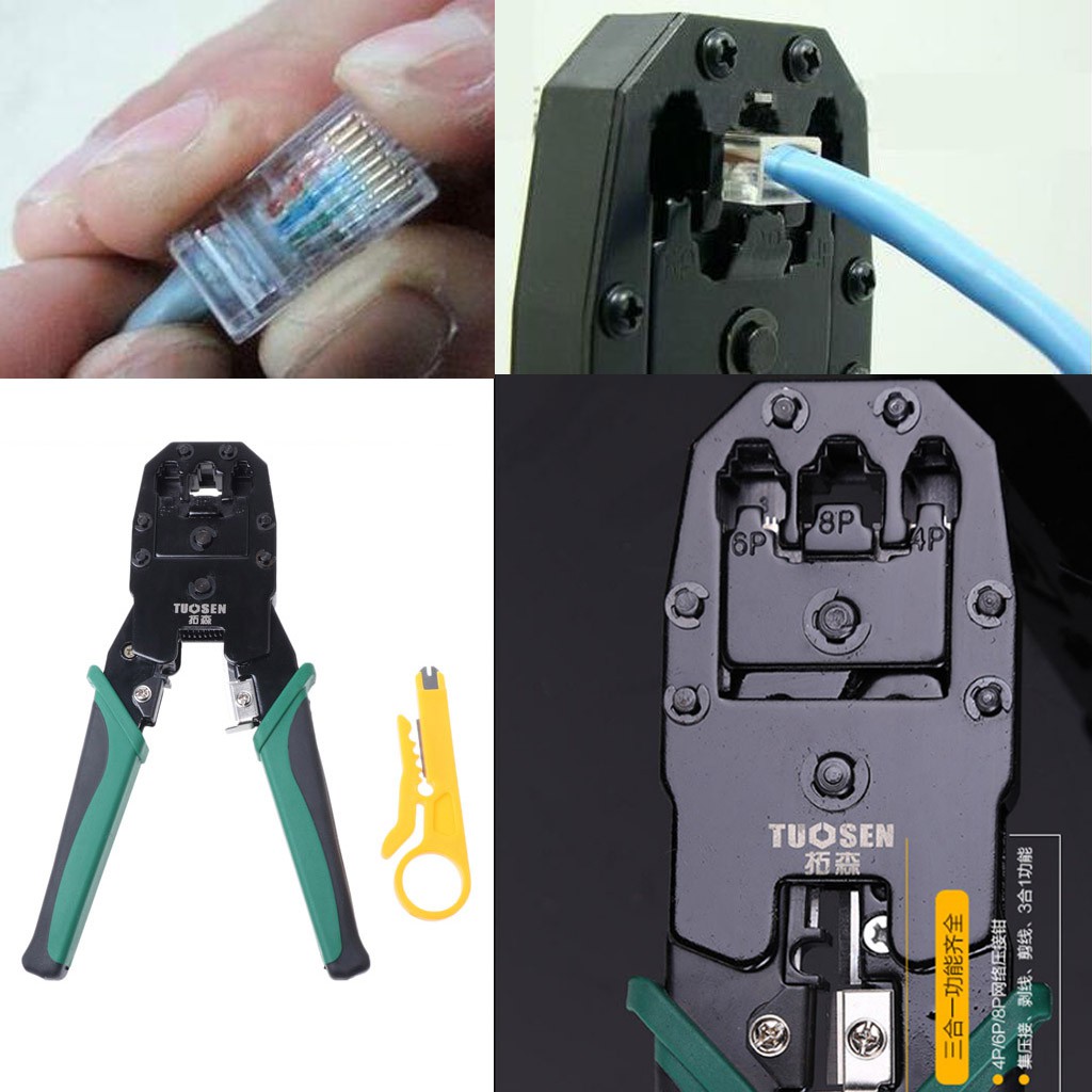 KOOLRJ45 RJ11 RJ12 Cat 5/5e LAN Cable Crimping Pliers Hand Tool For 4P